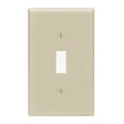 1-Gang Toggle Device Switch Wallplate, Standard Size, Thermoset, Device Mount, Ivory