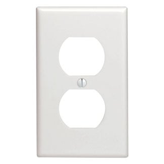 88003 Duplex Receptacle Wallplate, 1 Gang, White