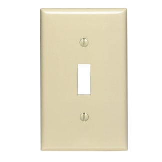 80701-I Standard Size Traditional Wall Plate, 1 Gangs, 2-3/4 in W x 4-1/2 in H, Thermoplastic, Ivory