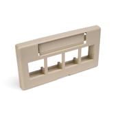 49910-SI4 QuickPort Standard Modular Furniture Faceplate, 1 Gangs, 4 Ports, Cat 5e/6/6a/Snap-in Module, Fastened Mount, ABS