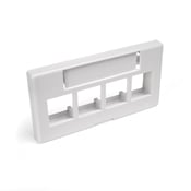 49910-SW4 49910 Standard Faceplate, 1 Gangs, (4) Ports, Cat 5e/6/6a/Snap-in Module, Fastened Mounting, ABS