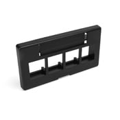 49910-SE4 QuickPort Standard Modular Furniture Faceplate, 1 Gangs, 4 Ports, Cat 5e/6/6a/Snap-in Module, Fastened Mount, ABS