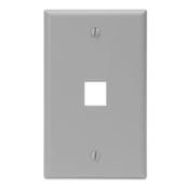 41080-1GP QuickPort Standard Size Wallplate, 1 Gang, 2-3/4 in W, Plastic, Surface Mount