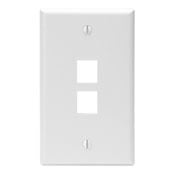 41080-2WP QuickPort Standard Size Wallplate, 1 Gang, 2-3/4 in W, Plastic, Surface Mount