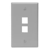 41080-2GP QuickPort Standard Size Wallplate, 1 Gang, 2-3/4 in W, Plastic, Surface Mount