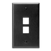41080-2EP QuickPort Standard Size Wallplate, 1 Gang, 2-3/4 in W, Plastic, Surface Mount