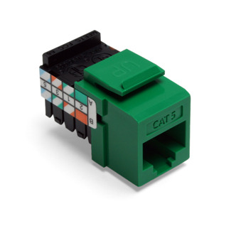 41108-RV5 QuickPort 8-Conductor 8-Position 110-Style UTP Connector, Cat 5 Module, Flush Mount, 1 Port, Plastic, Green