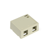 41089-2IP QuickPort 2-Port Outlet Box, Snap-In Module, For Use With Individual QuickPort Snap-In Connector Module, Surface Mount, Plastic
