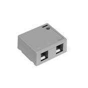 41089-2GP QuickPort 2-Port Outlet Box, Snap-In Module, For Use With Individual QuickPort Snap-In Connector Module, Surface Mount, Plastic