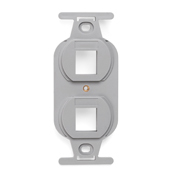 41087-2GP QuickPort Type 106 Multimedia Insert, 2 Ports, Fastened Mount, Gray