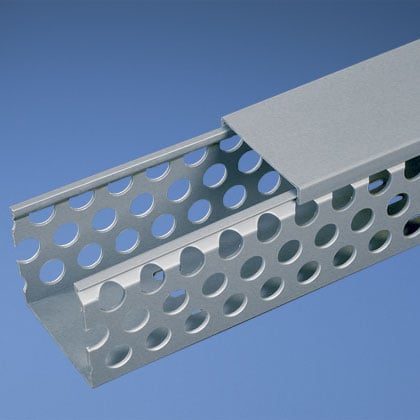 D1X3LG6 Panduct Type D Round Hole Wiring Duct, Hole/Slot Punching Slot, 1-1/4 in W x 3 in D, PVC