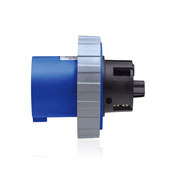 360B6W Flange Mount Watertight Pin And Sleeve Inlet, 250 V AC, 60 A, 2 Poles, 3 Wires, Blue