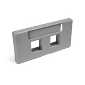 49910-SG2 QuickPort Standard Modular Furniture Faceplate, 1 Gangs, 2 Ports, Cat 5e/6/6a/Snap-in Module, Fastened Mount, ABS