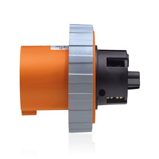 4100B12W Flange Mount Watertight Pin And Sleeve Inlet, 125/250 V AC, 100 A, 3 Poles, 4 Wires, Orange