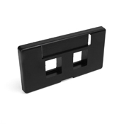 49910-SE2 QuickPort Modular Furniture Faceplate, 2 Ports, Fastened Mount, ABS