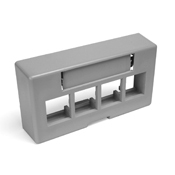 49910-EG4 QuickPort Modular Furniture Faceplate, 4 Ports, Fastened Mount, ABS