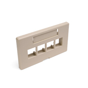49910-HI4 QuickPort Herman Miller Version Modular Furniture Faceplate, 1 Gangs, 4 Ports, Cat 5e/6/6a/Snap-in Module, Fastened Mount, ABS