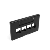 49910-HE4 QuickPort Herman Miller Version Modular Furniture Faceplate, 1 Gangs, 4 Ports, Cat 5e/6/6a/Snap-in Module, Fastened Mount, ABS
