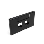 49910-HE2 QuickPort Herman Miller Version Modular Furniture Faceplate, 1 Gangs, 2 Ports, Cat 5e/6/6a/Snap-in Module, Fastened Mount, ABS