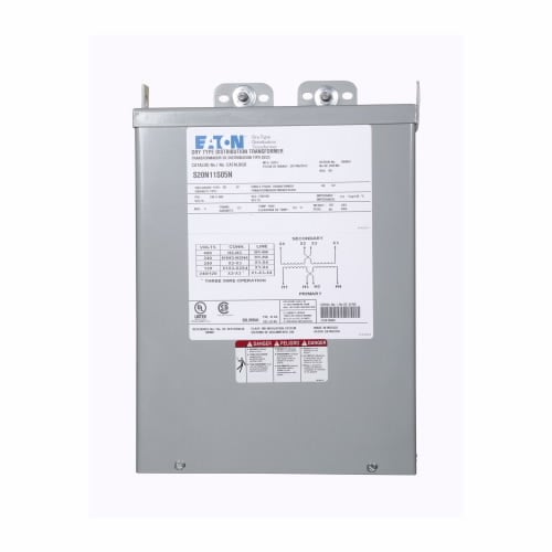 S20K11S05N Type EP Encapsulated Distribution Transformer, 240 x 480 V AC Primary, 120/240 VAC Secondary, 5 kVA Power Rating, 60 Hz, 1 Phase