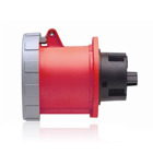 60 Amp, 480 Volt 3-Phase, IEC 309-1 & 309-2, 3P, 4W, Outlet North American Pin & Sleeve Receptacle, Industrial Grade, IP67, Watertight - Red