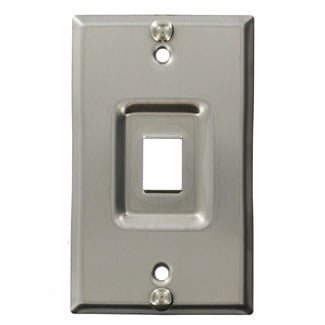 4108W-1SP QuickPort Telephone Wallplate, 1 Gangs, 2-3/4 in W, Stainless Steel, Box Mount