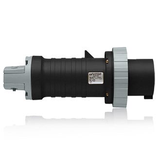 460P5W Watertight Pin And Sleeve Plug, 600 VAC, 60 A, 3 Poles, 4 Wires, Black