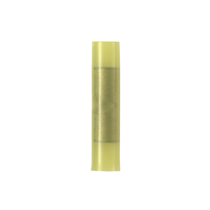 Pan-Term BSN10-L Butt Splice, Yellow, Nylon, 10-12 AWG, PK50