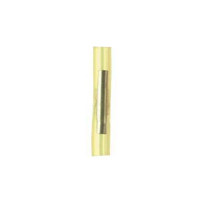 BSN22-C Pan-Term Loose Piece Standard Butt Splice, 26 to 22 AWG Conductor, 0.79 in L, Brazed Seam/Standard Barrel, Copper/Nylon, Yellow