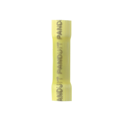 Pan-Term BSV10X-D Butt Splice, Yellow, Vinyl, 10-12 AWG, PK500