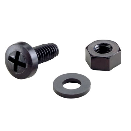 F14PN-L Fiber-Duct Bolt and Hex Nut, For Use With 2 x 2 in and 4 x 4 in Routing System, 1/4 in Drive, 15.9 mm L, Nylon, Black