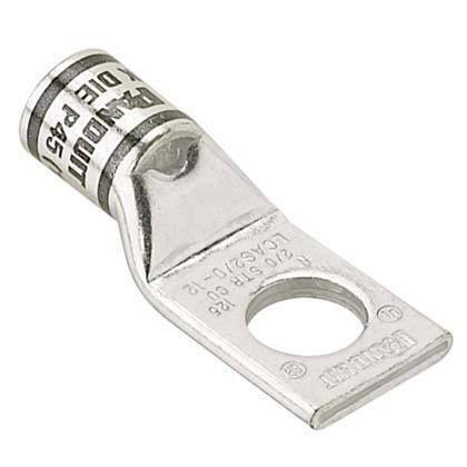 LCAS3/0-38-X Pan-Lug 1-Hole Compression Lug, 3/0 AWG Copper/Stranded Conductor, Die Code: P50, 3/8 in Stud, Copper