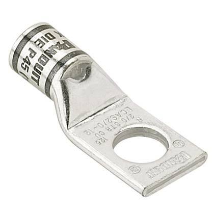 LCAS2-38-Q Pan-Lug 1-Hole Compression Lug, 2 AWG Copper Stranded Conductor, Die Code: P33, 42.95 in Stud, Copper