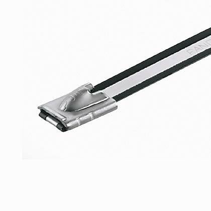 MLTC6H-LP316 Pan-Steel MLTC Selectively Nylon Coated Cable Tie, 20.5 in L x 0.319 in W x 0.018 in THK, 316 Stainless Steel, Black