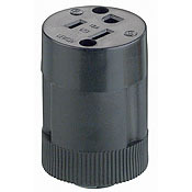 114 Cable Mount Grounding Straight Blade Connector, 125 V AC, 15 A, 2 Poles, 3 Wires, Black