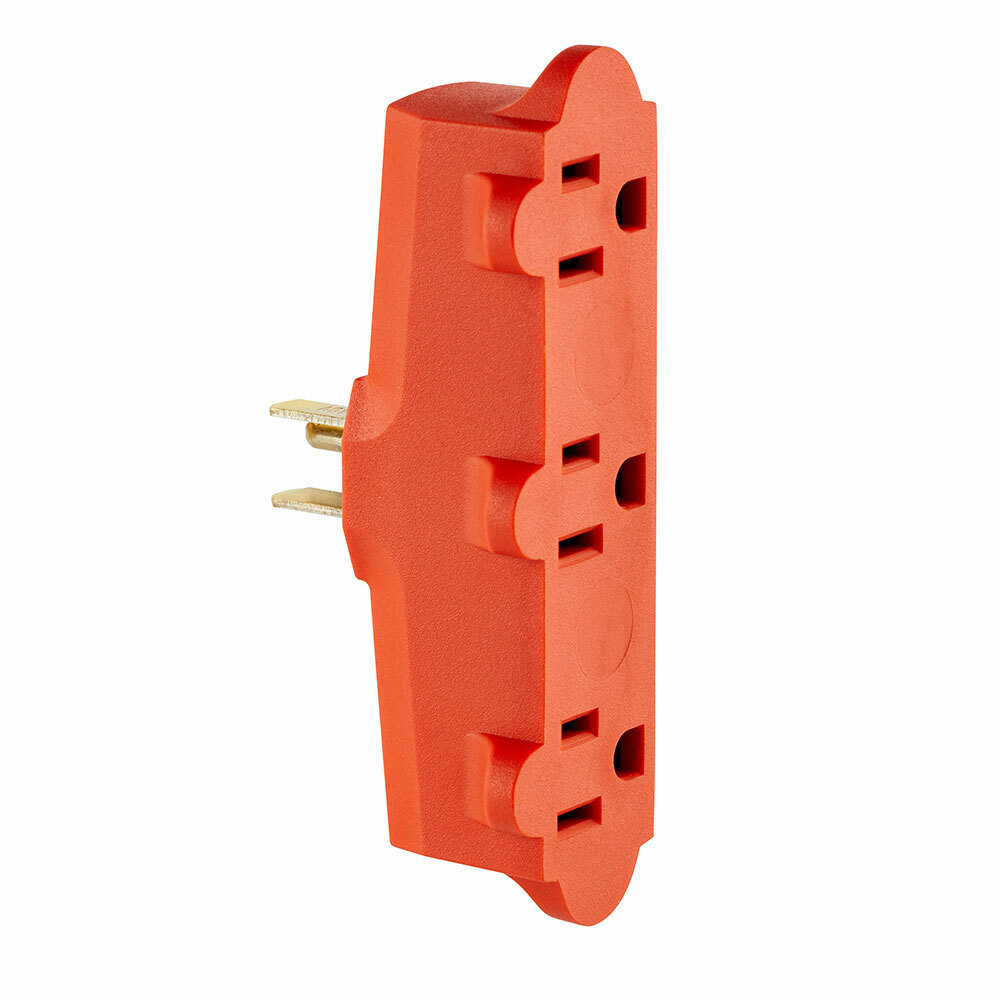 699 Grounding Single-to-Triple Adapter, 125 V AC, 15 A
