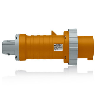 4100P12W Watertight Pin And Sleeve Plug, 125/250 V AC, 100 A, 3 Poles, 4 Wires, Orange