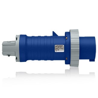 3100P6W Watertight Pin And Sleeve Plug, 250 VAC, 100 A, 2 Poles, 3 Wires, Blue