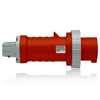 4100P7W Watertight Pin And Sleeve Plug, 480 VAC, 100 A, 3 Poles, 4 Wires, Red
