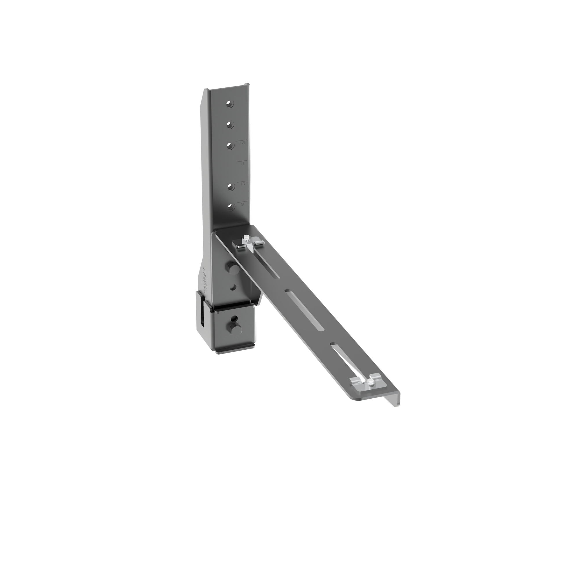 FR12ALB FiberRunner QuikLock Adjustable Mounting Ladder Rack Bracket, For Use With FiberRunner 12 x 4 in Routing System, Steel, Black