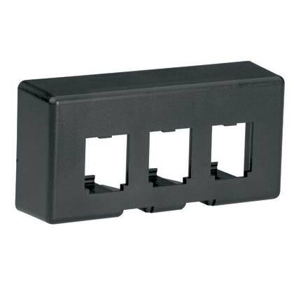 CFFPE3BL Mini-Com PanNet Flat Space Extended Modular Furniture Faceplate, 3 Ports, Mini-Com Module, Snap-Fit Mount, ABS