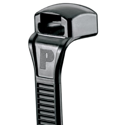 CBR1.5I-M0 Contour-Ty CBR Weather-Resistant Intermediate Cross Section Cable Tie, 5.9 in L x 0.14 in W x 0.04 in THK, Nylon 6.6, Black