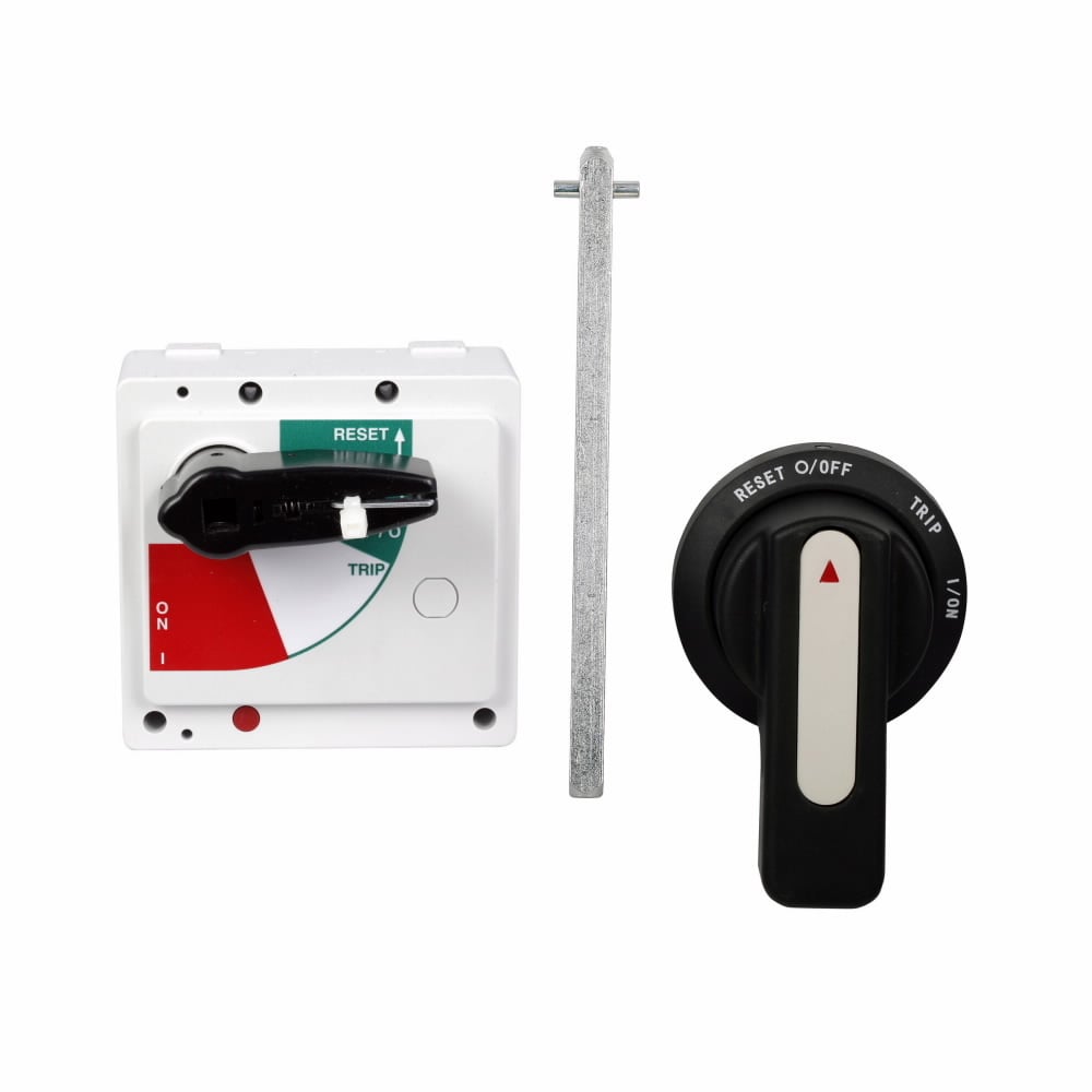 JHMVD06B Handle Mechanism, NEMA 1/12 NEMA Rating, Universal Rotary/Variable Depth Handle/Operation, Through-The-Door Handle Mounting, For Use With G Series JG-Frame Molded Case Circuit Breaker