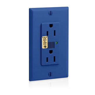 7280-B Decora Plus Duplex Self-Grounding Surge Protective Straight Blade Receptacle With Indicator Light, Audible Alarm, 125 V AC, 15 A