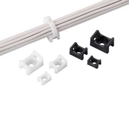 TM1S4-M69 Cable Tie Mount, Ivory, V-0 PA 6.6, 0.513x0.316", #4 Screw