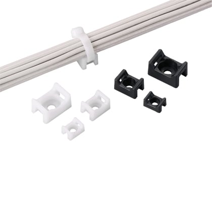 TM2S6-M69 Cable Tie Mount, 2-Way, Threaded Mount, 0.19 in W Tie, Nylon 6.6/Polyamide, Ivory
