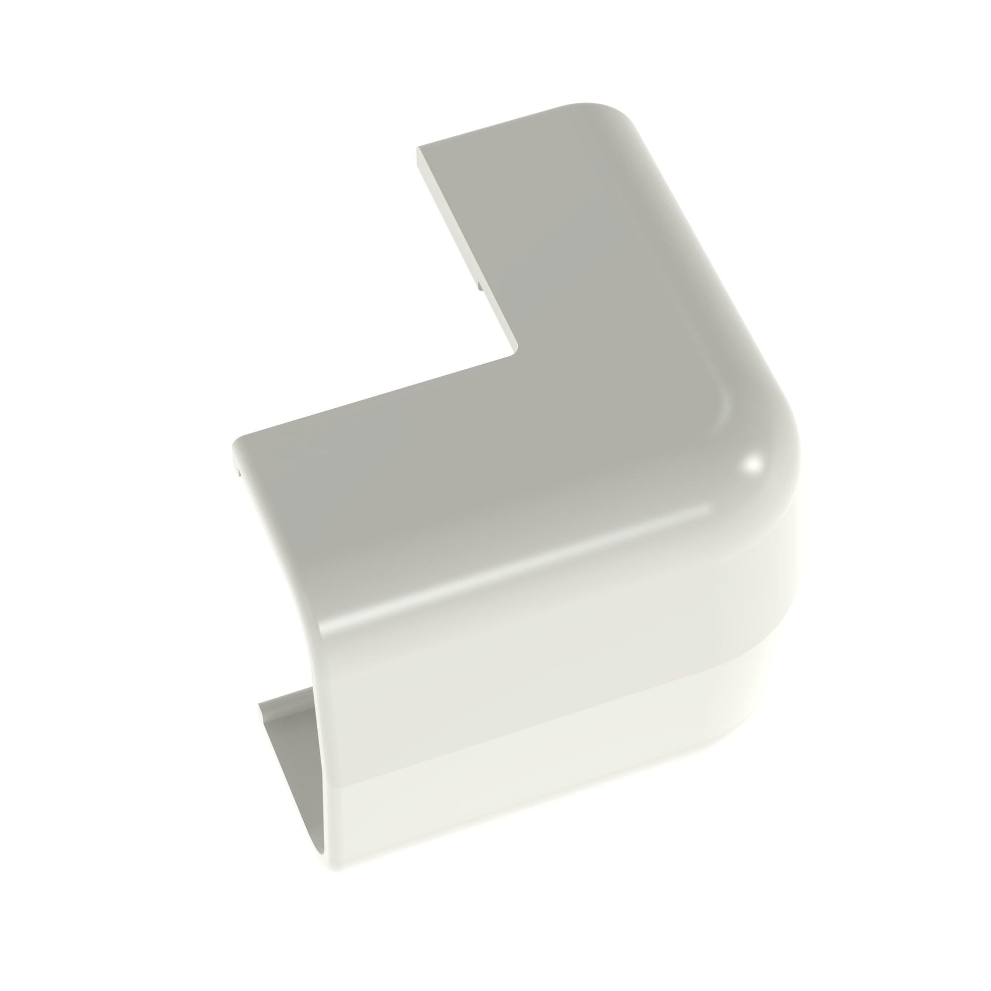Surface Raceway, LD5 Low Volt.  O/S  Cnr Fitting, Off-White