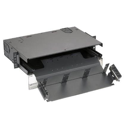 Opticom Rack Mount Fiber Enclosure, Bla