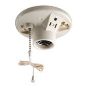 9726-C 1-Piece Pull Chain Lampholder, 660 W Lamp, 125 V AC, 15 A, E26 Lamp