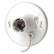 8827-CW1 1-Piece Pull Chain Lampholder, 660 W Lamp, 250 V AC, E26 Lamp